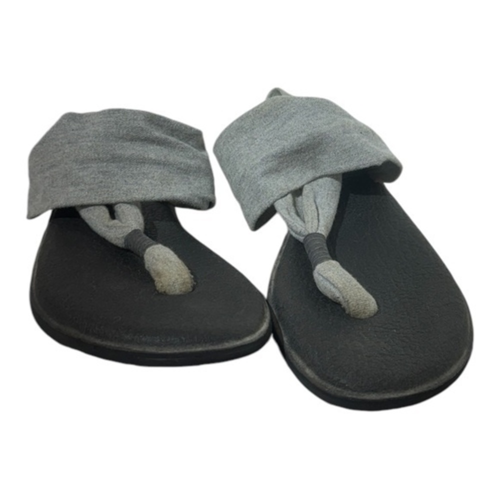 Sanuk Womens yoga sling slip-on thong sandals gray comfort walking Size 10